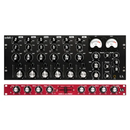 Union Audio ORBIT.6 Rotary DJ Mixer + EQ.XFADER Bundle – Black/Red
